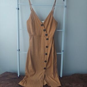 Button-Front Midi Dress